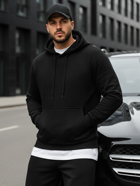 Kenguru típusú férfi pulcsi kapucnival fekete színben BX2028
