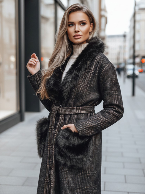 Női szőrme kabát barna Dstreet TY5229z