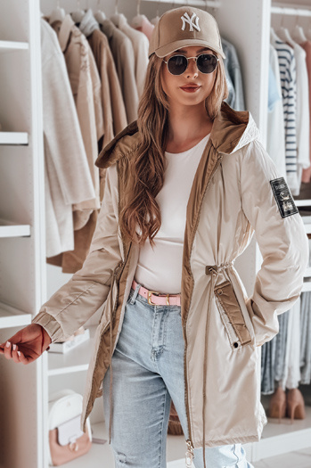 Női GLAMOON átmeneti parka kabát bézs Dstreet TY4811 TY4811