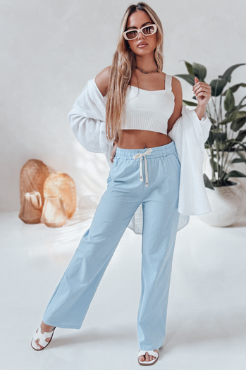 Női alkalmi széles szárú nadrág BOHO DAY világoskék Dstreet UY2651