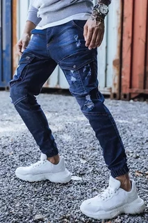 Kék férfi skinny fit farmernadrág övvel Dstreet UX3284