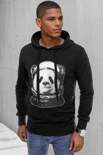 Férfi fekete pulóver Dstreet BX5130