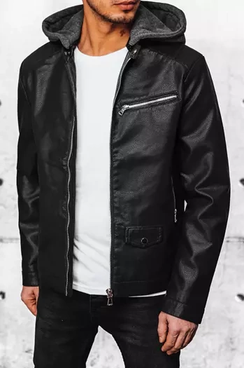 Férfi bőrdzseki Szín Fekete DSTREET TX4387