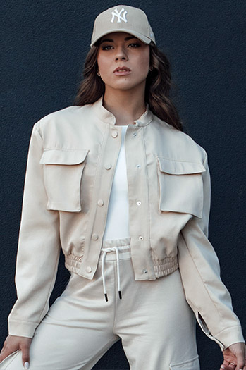 Női bomber dzseki PRIEV bézs Dstreet TY4306