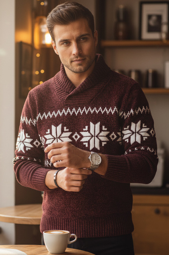 Férfi bordó pulóver Dstreet WX2271