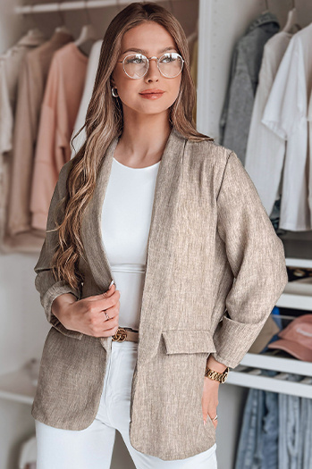 Női oversize dzseki SOFT LOVE sötétbarna Dstreet PY0130