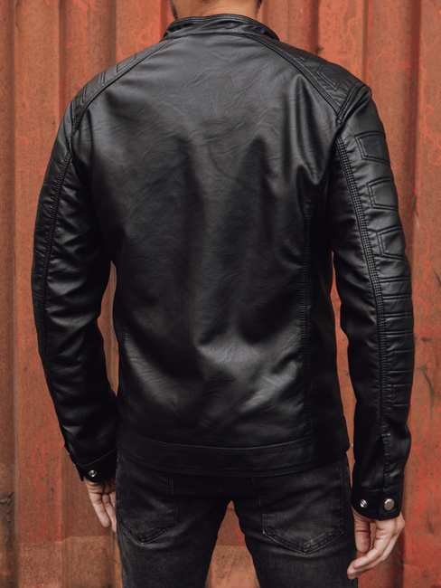 Férfi bőrdzseki fekete Dstreet TX4733