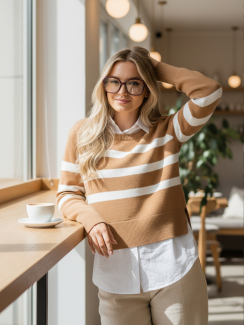 Női hosszú pulóver ASTRIDA Szín Camel DSTREET MY2226