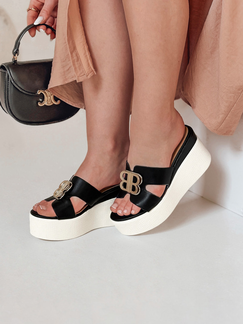 PLATSIMA női platform flip-flopok fekete Dstreet ZY0757