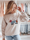 Női oversize pulóver hímzéssel DOGSWEETY cappuccino Dstreet BY1481