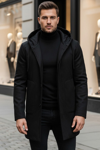 Férfi téli kabát Szín Fekete DSTREET CX0444