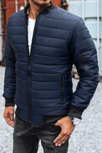 Férfi steppelt bomber kabát sötétkék Dstreet TX2205z