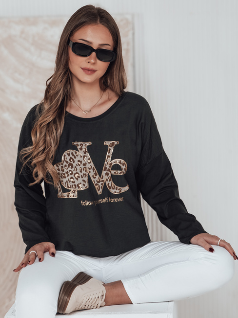 Női egyméretű blúz LOVEGLOW sötét szürke Dstreet RY2697
