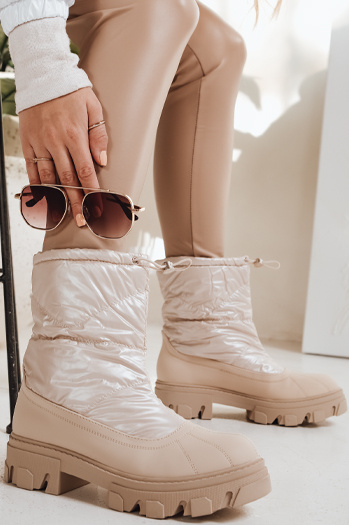 Női SNOBOOT hócsizma bézs Dstreet ZY1294 ZY1294