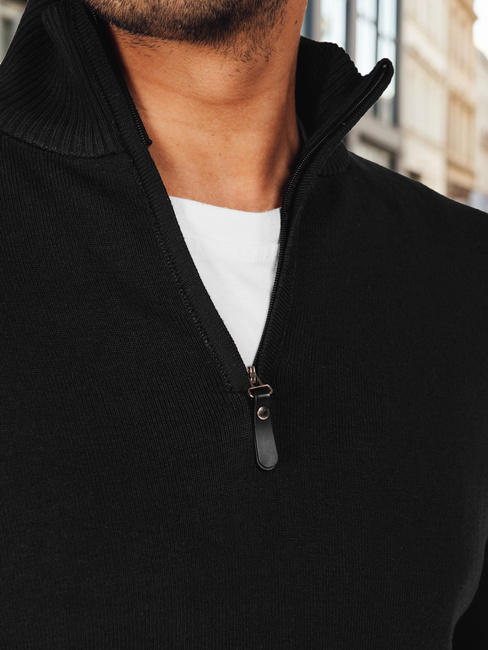 Férfi fekete pulóver Dstreet WX2337