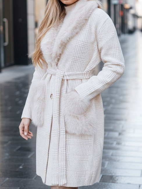 Női bunda bézs Dstreet TY5278z