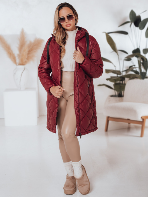 Női télikabát SNOWVIBE bordó steppelt Dstreet TY4996