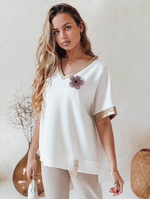 Női oversize SHINE LOVE blúz fehér Dstreet RY2913 RY2913