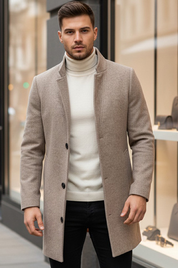 Barna szinű egysoros kabát Dstreet CX0442