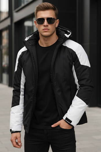 Férfi télikabát kapucnival fekete Dstreet TX5123