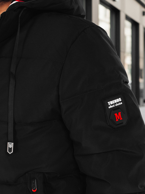 Férfi télikabát kapucnival fekete Dstreet TX5087z