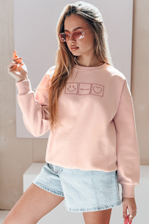 Női oversize pulóver hímzéssel EASYJOY rózsaszín Dstreet BY1513