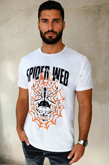 Férfi fehér mintás póló Dstreet RX5263