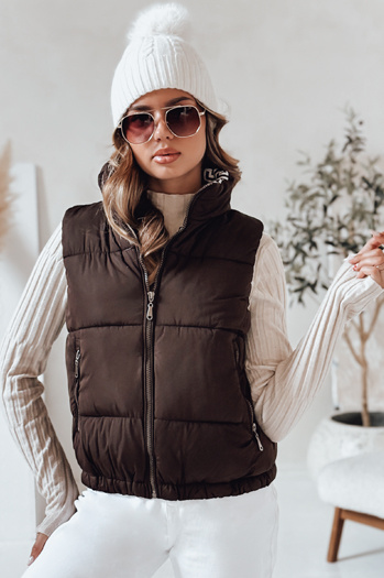 Női steppelt mellény URBANELLE barna Dstreet TY4970 Dstreet TY4970