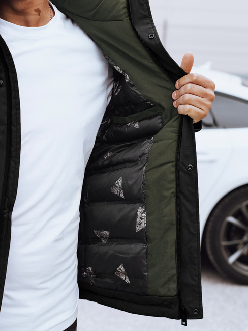 Férfi télikabát kapucnival fekete Dstreet TX4908