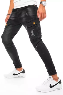 Férfi slim fit katonai jogger farmernadrág fekete színben Dstreet UX3256