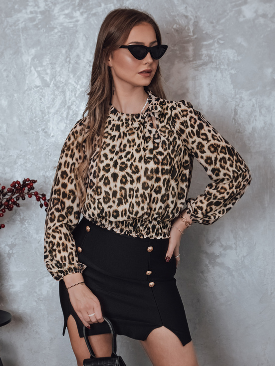 SAVANATOP női oversize blúz leopárd mintás Dstreet RY2711