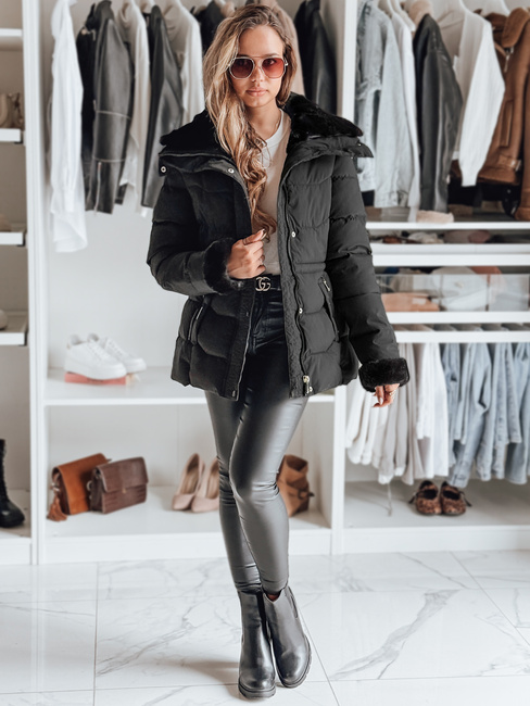 WINTERGIRL női steppelt dzseki fekete Dstreet TY4933