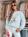 Női oversize pulóver szívekkel PINKNOTE kék Dstreet BY1502_1