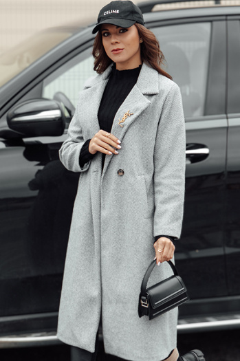 Női oversize kabát MANTOVA hosszú világosszürke Dstreet NY0740 NY0740