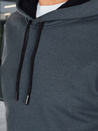 Férfi basic kapucnis pulóver sötétszürke Dstreet BX5863