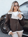 Női ramones kabát báránybőrrel barna Dstreet TY5234 TY5234