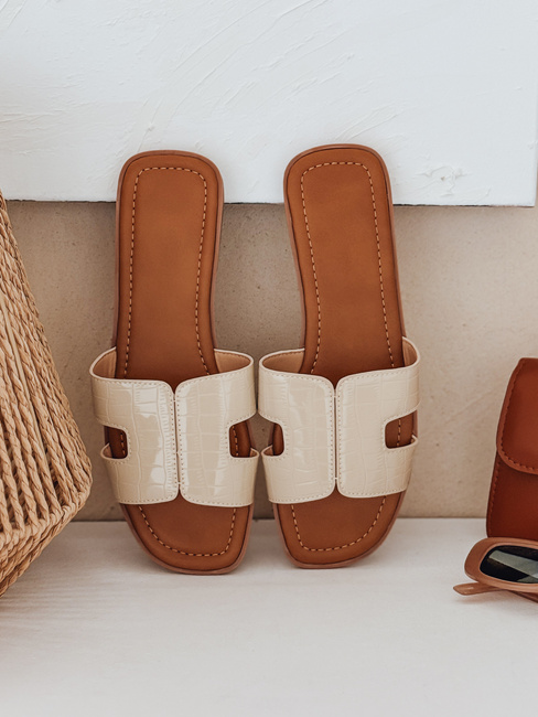 Női CREAMSTEP flip-flopok bézs Dstreet ZY0991