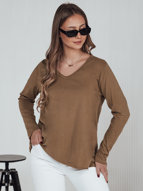 Női oversize blúz VAVLSTYLES sima camel Dstreet RY2686