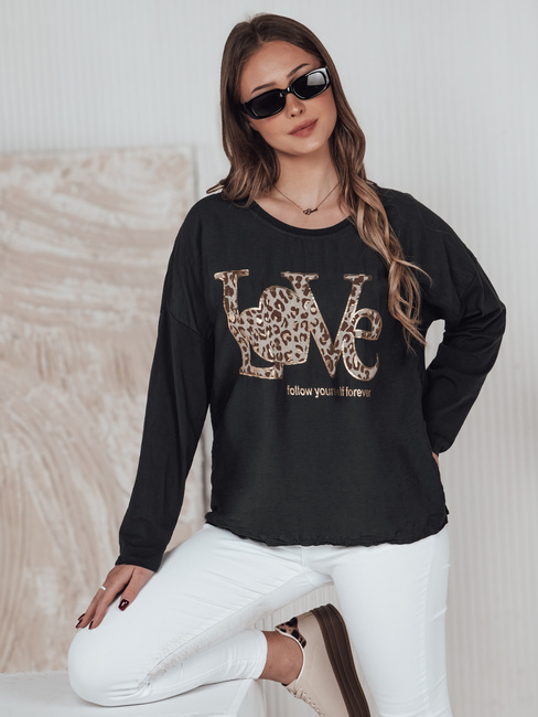 Női egyméretű blúz LOVEGLOW sötét szürke Dstreet RY2697