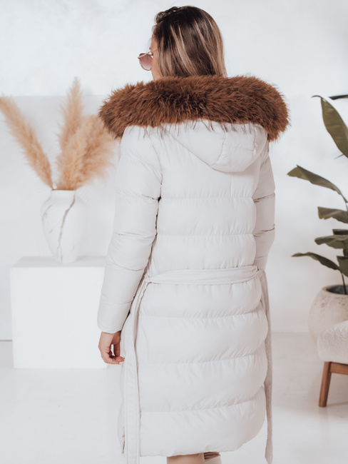 Női steppelt téli kabát szőrmével STYLEBELLA fehér Dstreet TY4610