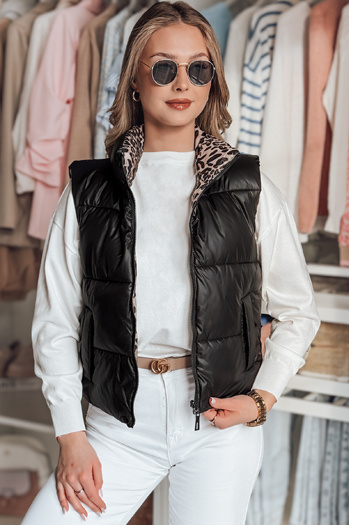 Női rövid, fordítható mellény CHIPUFF fekete Dstreet TY4822