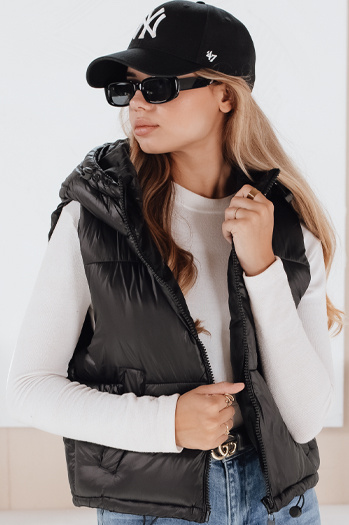 Női steppelt mellény CEDAR fekete Dstreet TY3780 Dstreet TY3780