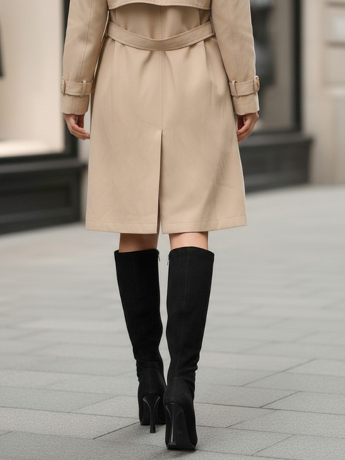 Női szarvasbőr csizma fekete Dstreet ZY1335 ZY1335