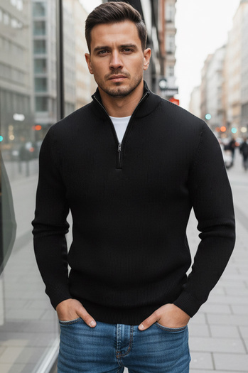 Férfi fekete pulóver Dstreet WX1894