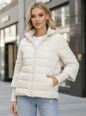 Női steppelt kabát kapucnival fehér Dstreet ty5355