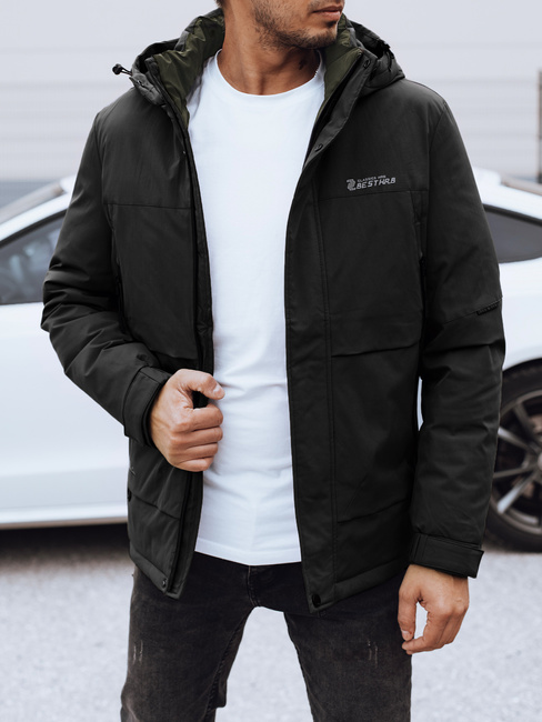 Férfi télikabát kapucnival fekete Dstreet TX4908
