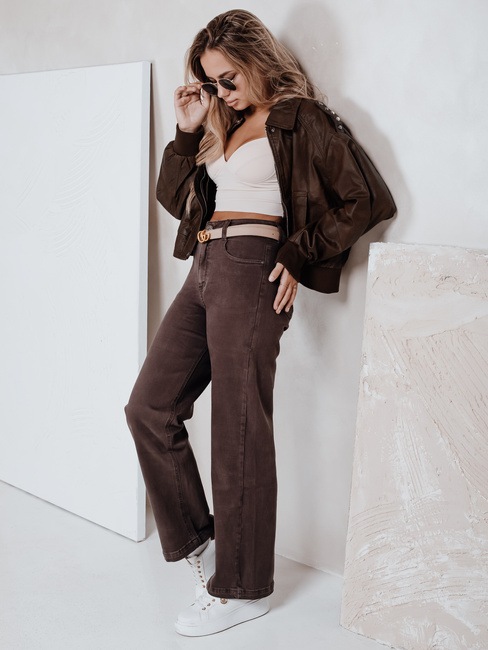 Női széles szárú farmer barna Dstreet UY2768 UY2768