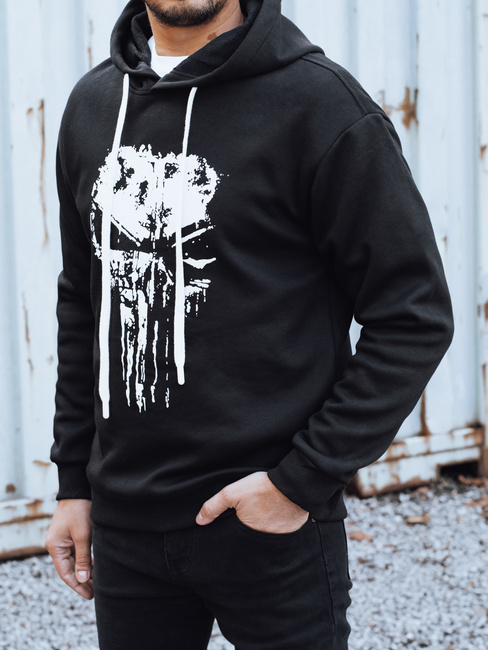 Férfi nyomtatott szigetelt pulóver fekete Dstreet BX5927