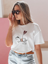 Női oversize póló kutyával CUTE TAIL fehér Dstreet RY2904_4