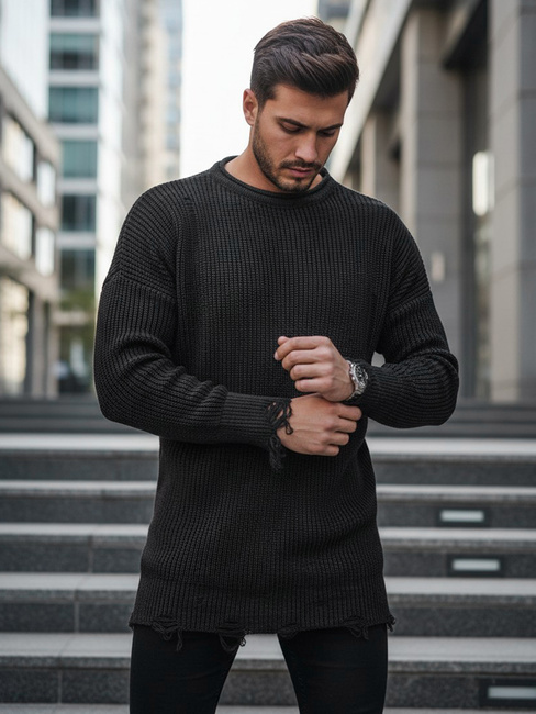 Férfi téli pulóver Szín Sötétszürke DSTREET WX1964